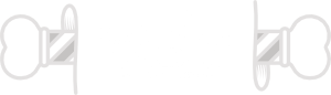 The Barking Barber logo - white