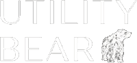 Utility Bear logo - white